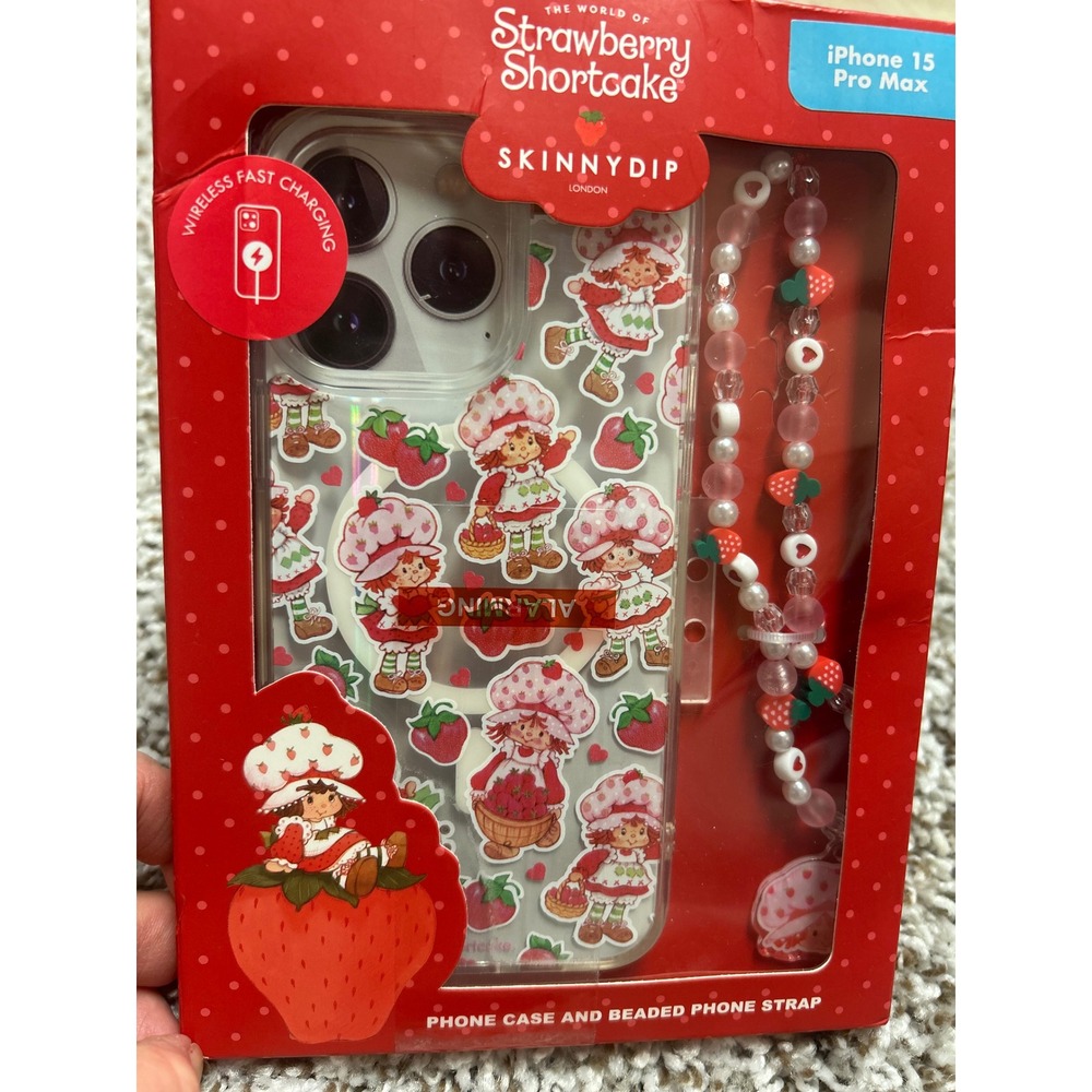 Skinnydip Strawberry Shortcake iPhone 15 Pro Max Case and Beaded Strap Set